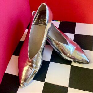 Sz 9.5 Jeffrey Campbell Silver Metallic Heels